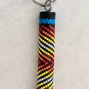Peyote Stitch Multicolored Keychain
