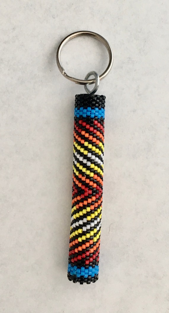 Peyote Stitch Multicolored Keychain