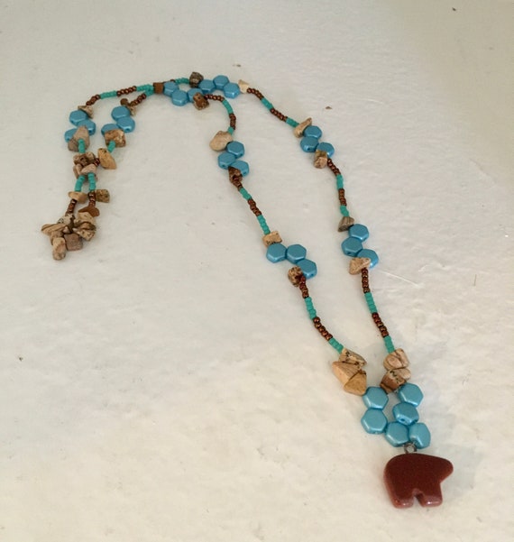 Southwest Inspired Turquoise and Copper Beaded Necklace