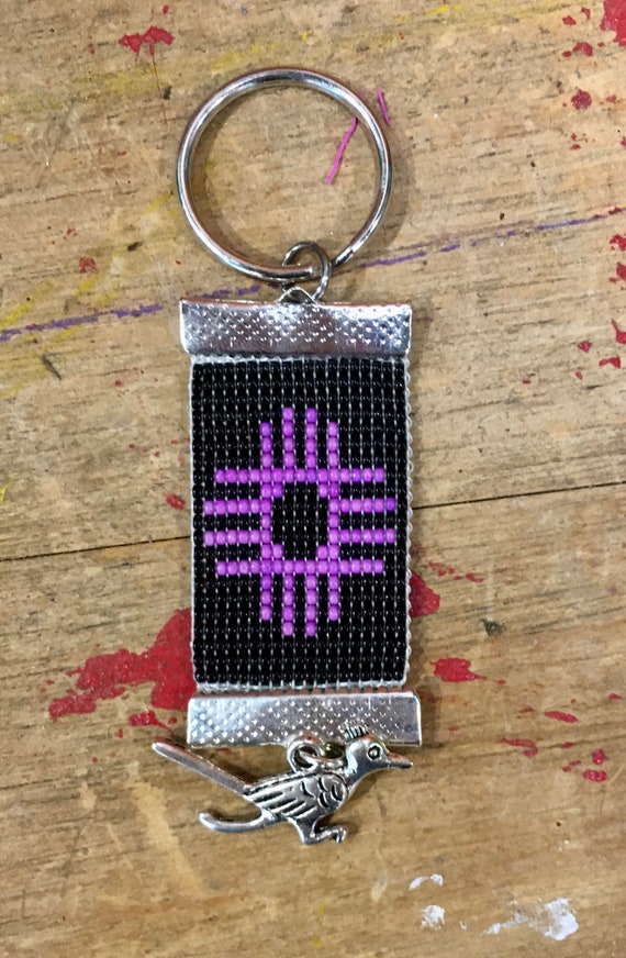 Loom Beaded New Mexico Zia Keychain - Etsy