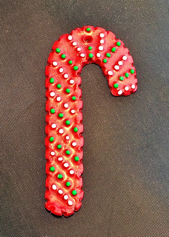 Red Handcrafted Polymer Clay Candy Cane