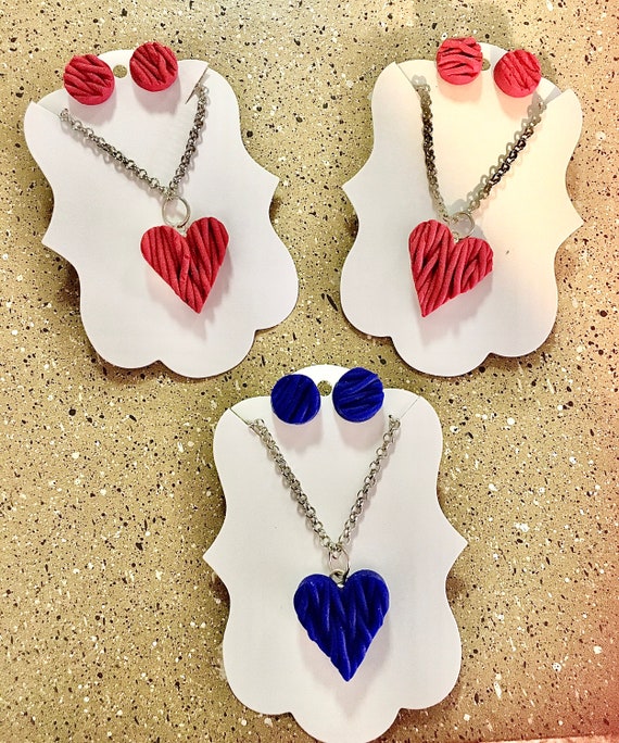 Warm Hearts Sweater Polymer Clay Jewelry Set