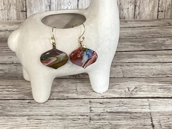 Colorwash Polymer Clay Pierced Earrings