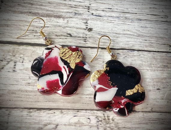 Rose Gold Collection Polymer Clay Flower Earrings