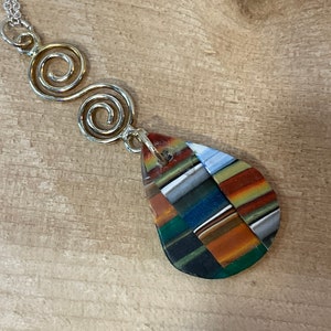 Colorstripe Polymer Clay Pendant