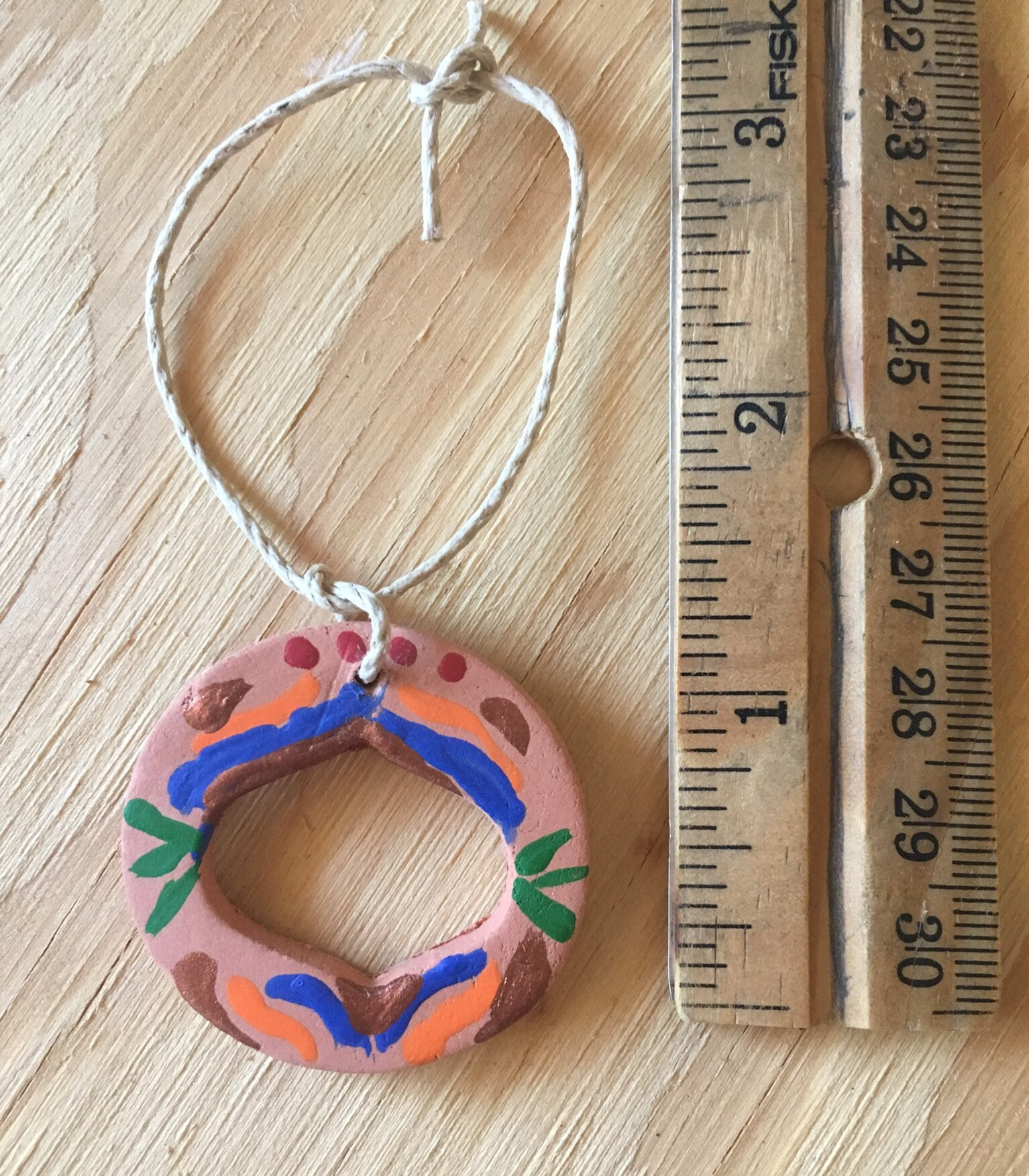 Terra Cotta Painted Christmas Ornament