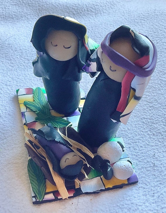 Nativity in Stained Glass Look in Polymer Clay