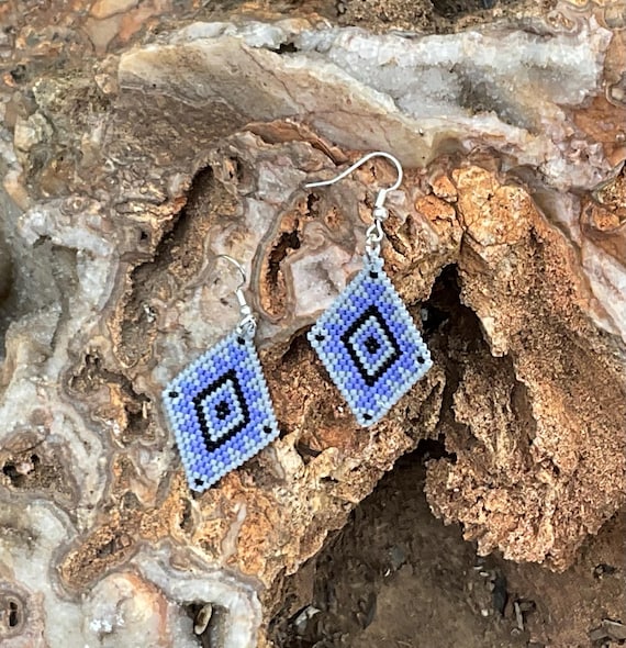 Brickstitch Diamond Shape  Earrings