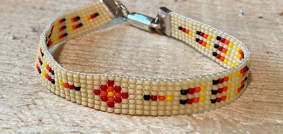 Desert Colors Narrow Loom Beaded Bracelet