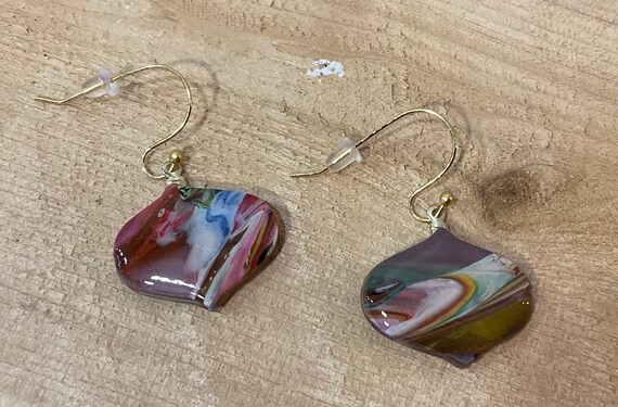 Colorwash Polymer Clay Pierced Earrings