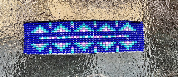 Large Beaded Barrette in Purples and Blues