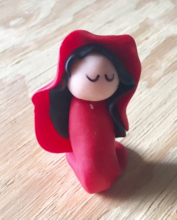 Red Mary Nativity Figurine
