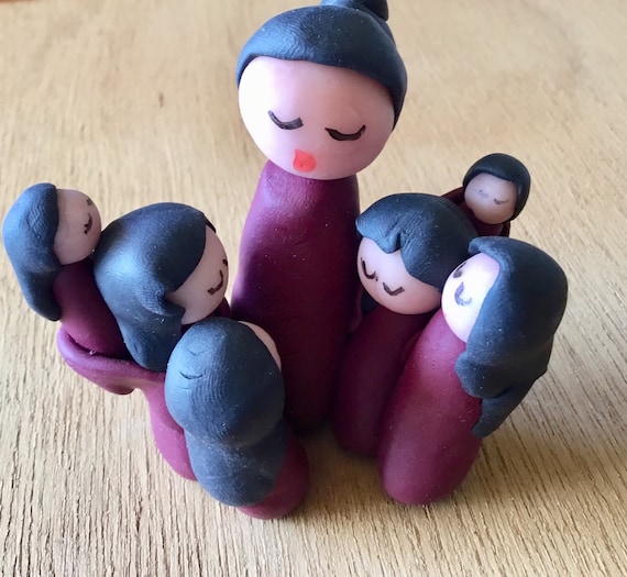Storyteller in Maroon Polymer Clay