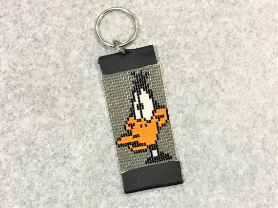 Daffy Duck Down Memory Lane Cartoon Loom Beaded Keychain