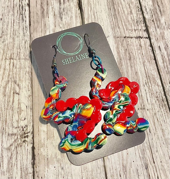 Summer Bright Polymer Clay Freeform Earrings