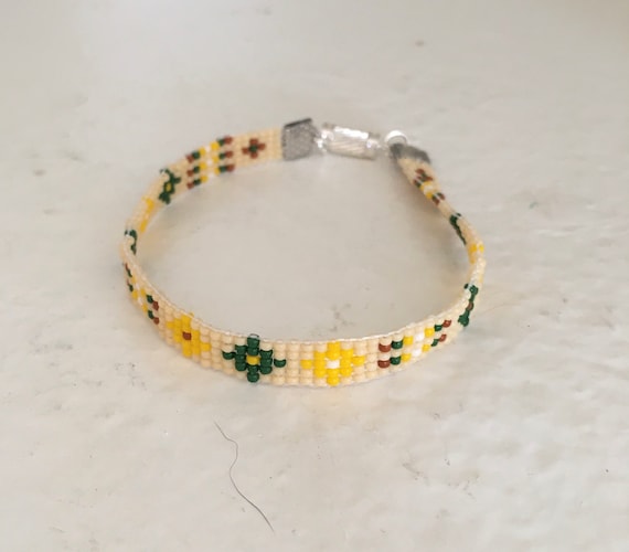 Desert Colors Loom Beaded Narrow Bracelet