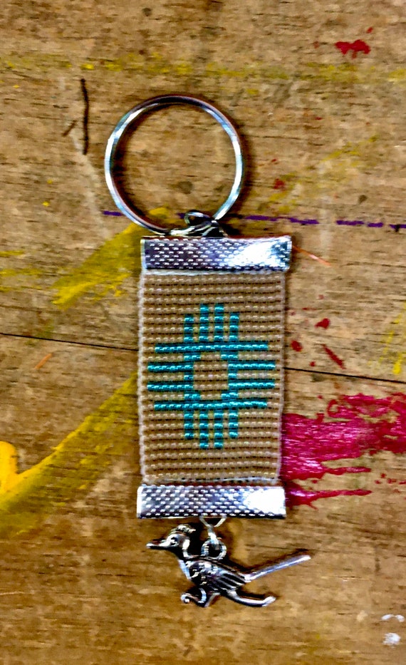 Loom Beaded New Mexico Zia Keychain - Etsy