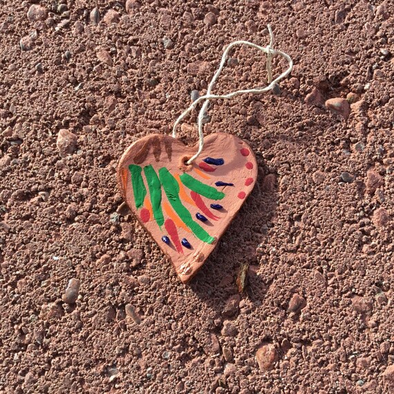 Handcrafted Terra Cotta Heart Ornament