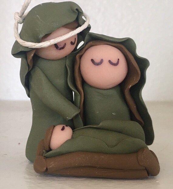 Nativity 3 Figure in Green 1 Piece