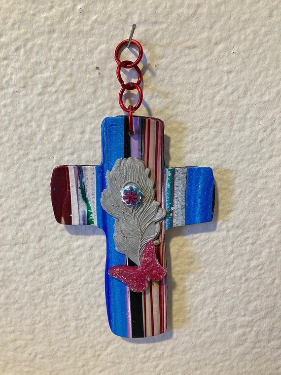 Handcrafted Wall Cross in Polymer Clay