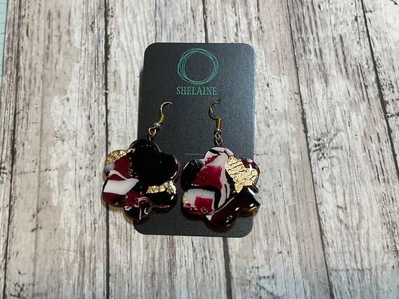 Rose Gold Collection Polymer Clay Flower Earrings