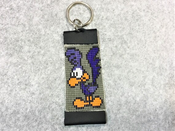Roadrunner Down Memory Lane Cartoon Loom Beaded Keychain