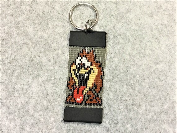 Taz Down Memory Lane Cartoon Loom Beaded Keychain