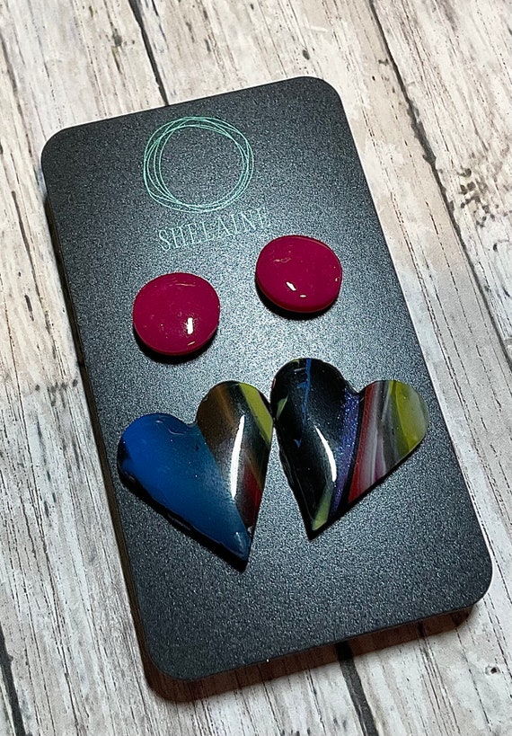 2 Pair Polymer Clay Earring Stud Pack