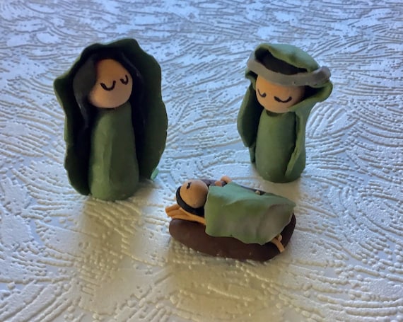 Nativity Miniature Green 3 Pc