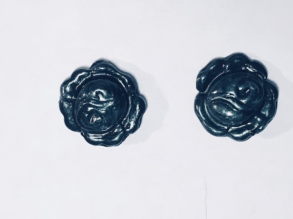 Rose Design Stud Polymer Clay Earrings