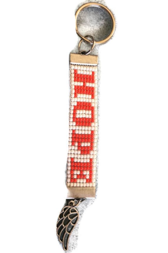 HOPE Loom Beaded Keychain
