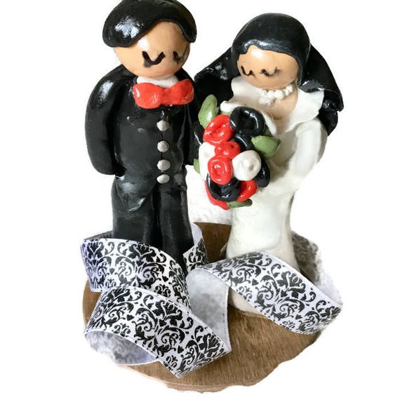 Shy Couple Wedding Cake Topper