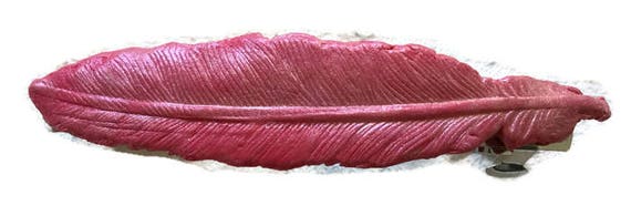 Large Red Feather Hair Barrette
