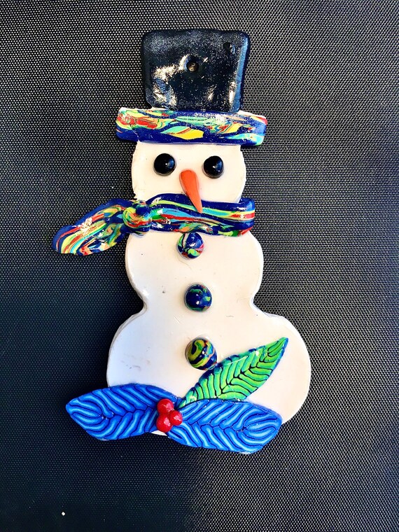 Snowman Polymer Clay Ornament