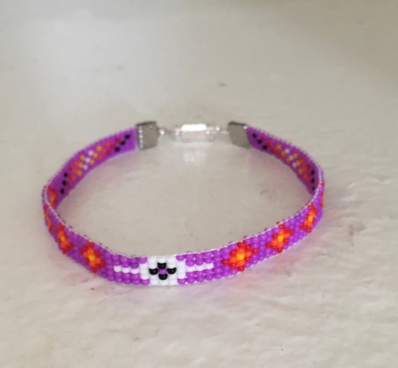 Purple Loom Beaded Narrow Bracelet