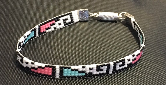 Geometric Design Loom Beaded Bracelet