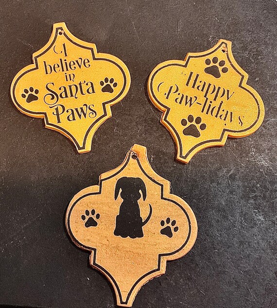 Pet Christmas Ornaments Set of Three Polymer Clay