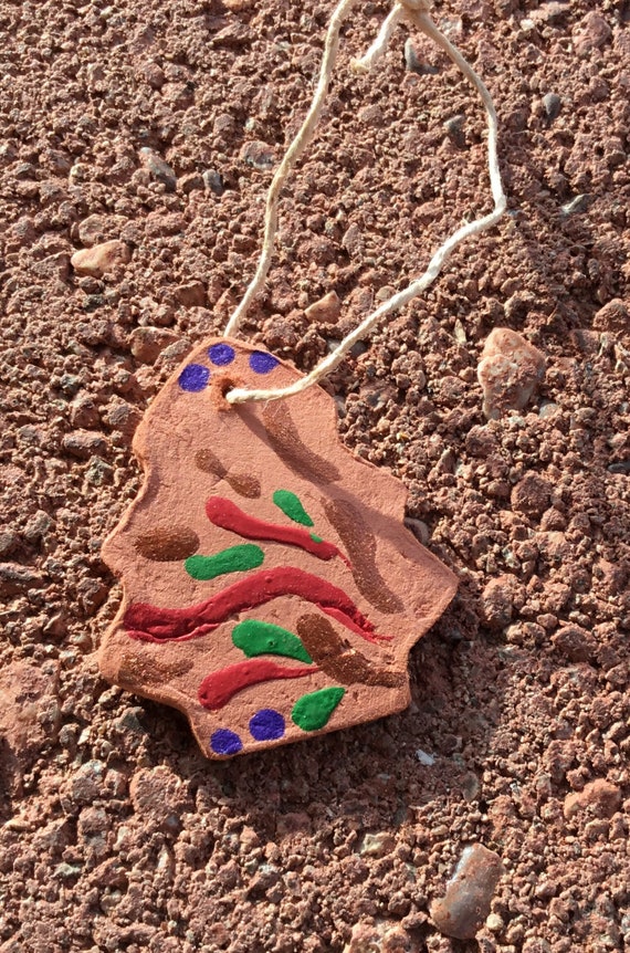 Handcrafted Terra Cotta Clay Tree Ornament