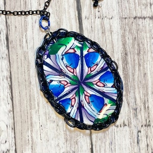 Kaleidoscope Polymer Clay Pendant