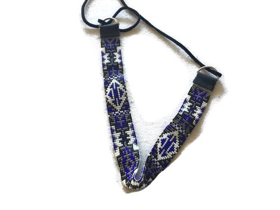 Hatband Loom Beaded Child’s Shades of Blue