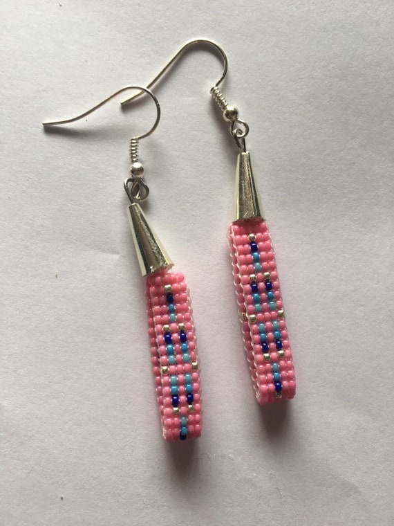 Loom Beaded Loop Pierced Earrings