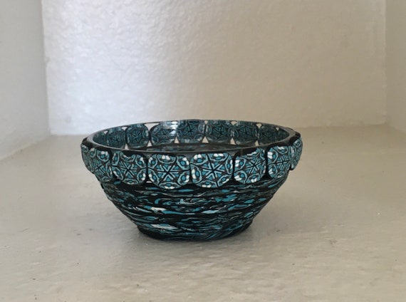 Decorated Trinket Bowl Glass and Polymer Clay