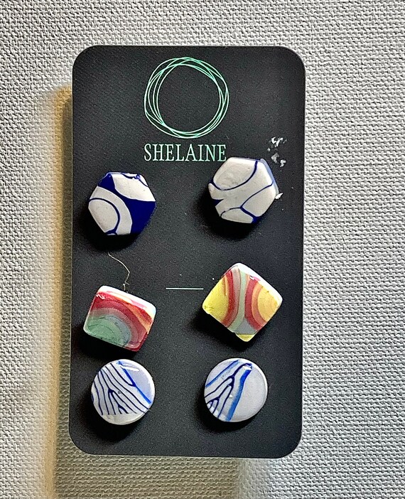 Polymer Clay Stud Earrings Variety