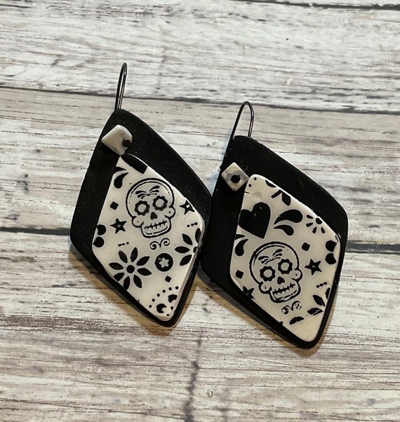 Sugar Skull Polymer Clay Earrings