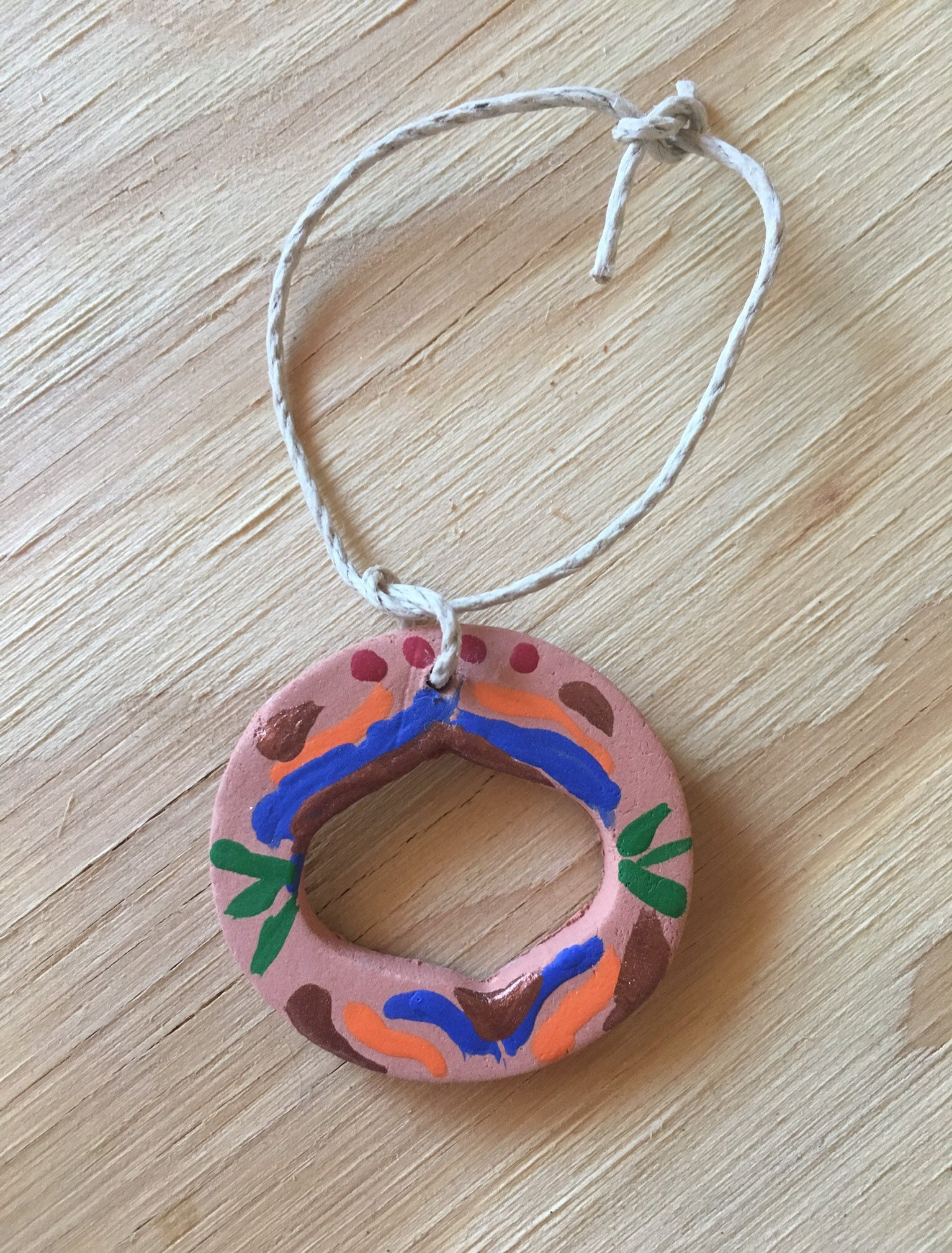 Terra Cotta Painted Christmas Ornament