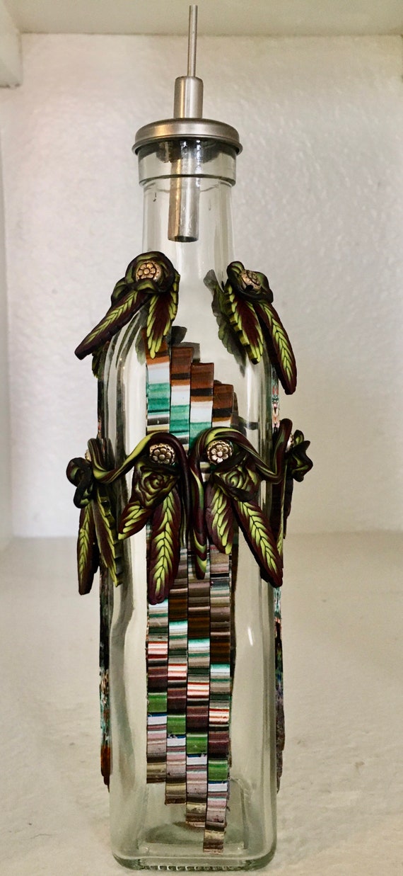 Decorated Glass Vinegar Decanter