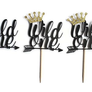 Wild One Cupcake Toppers Set of 12 Woodland Theme Baby - Etsy