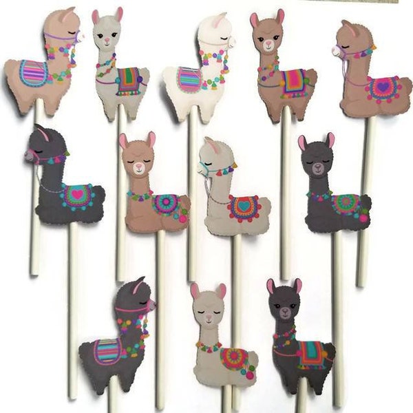 Llama Cupcake Toppers - Etsy