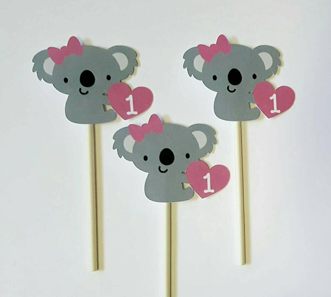 Koala cupcake toppers set van 12 koala verjaardag koala Etsy