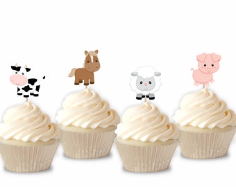 Barnyard farm cupcake toppers -set of 12